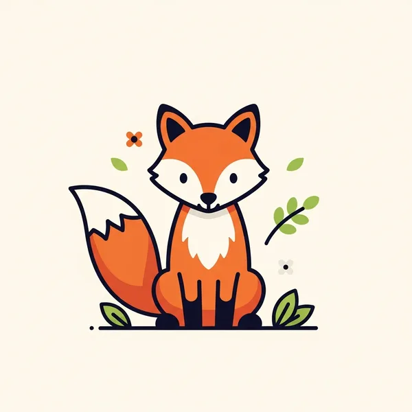 Original fox illustration uploaded to SewFlow